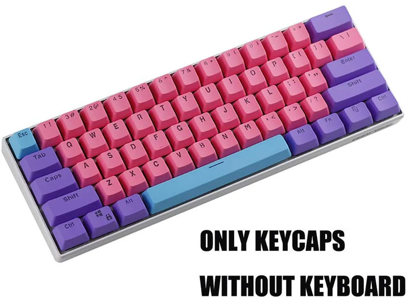 GTSP 61 Keycaps 60 Percent, One 2 Mini Keycaps - Pink and Purple (aka Sombra Edition) - أكسسوار لوحة مفاتيح